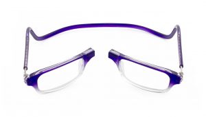 Anteojos imantados color violeta traslúcido degradee